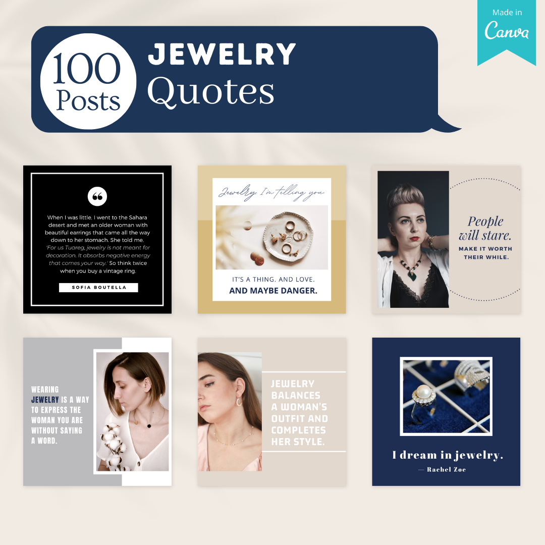 300 Jewelry Posts - Social Media Canva Templates