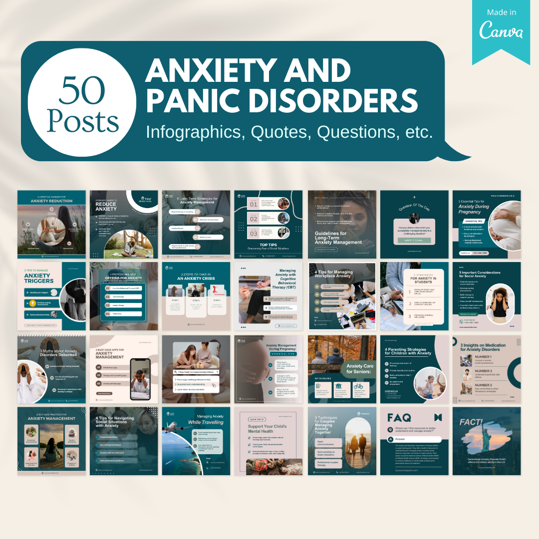 50 Anxiety and Panic Disorders - Social Media Templates