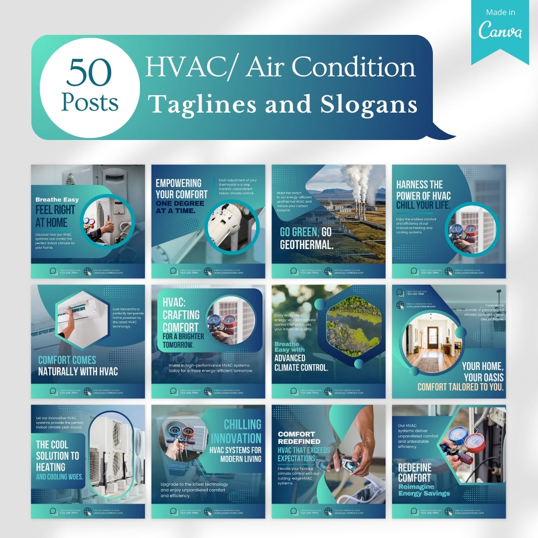 410 HVAC/Air Conditioning - Social Media Canva Templates