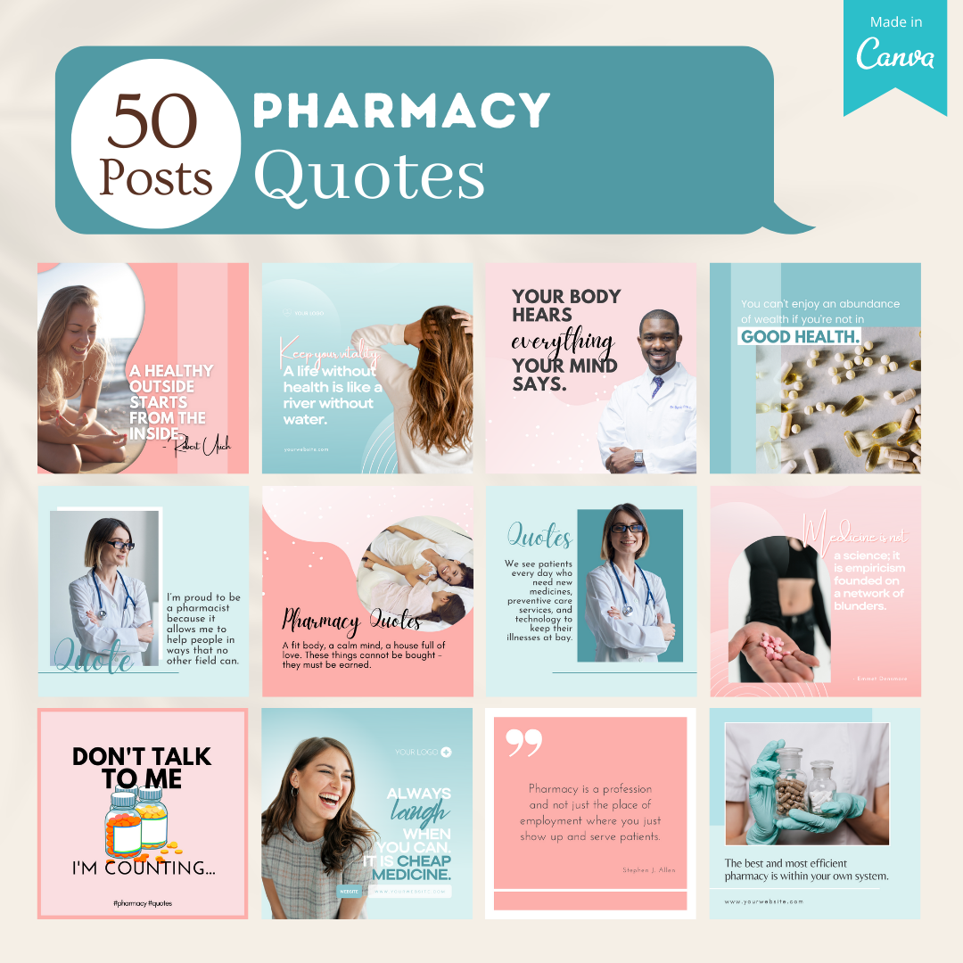 200 Pharmacy Posts - Social Media Templates