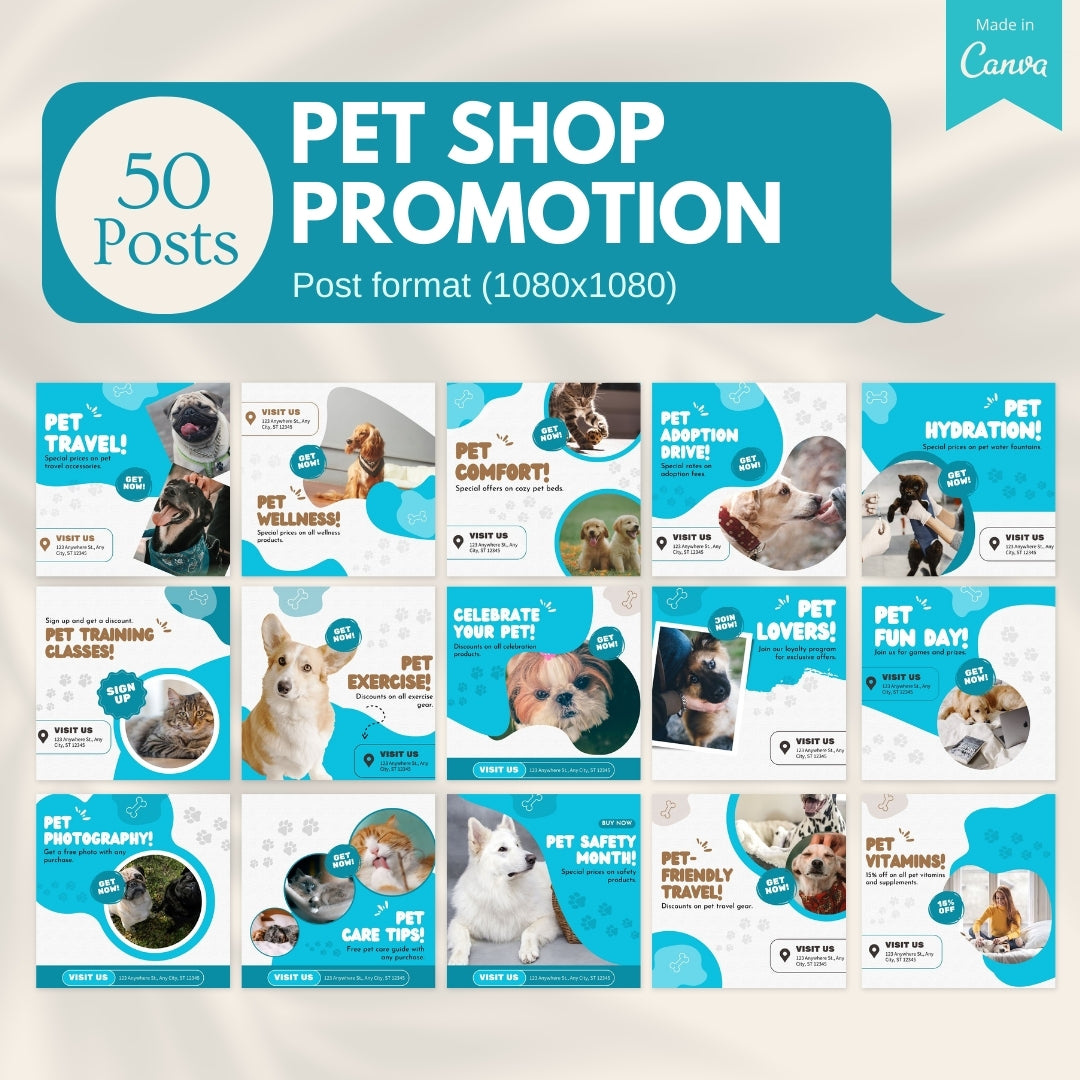 70 Pet Shop Promotion Canva Templates