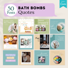 200 Bath Bombs Posts - Social Media Canva Templates