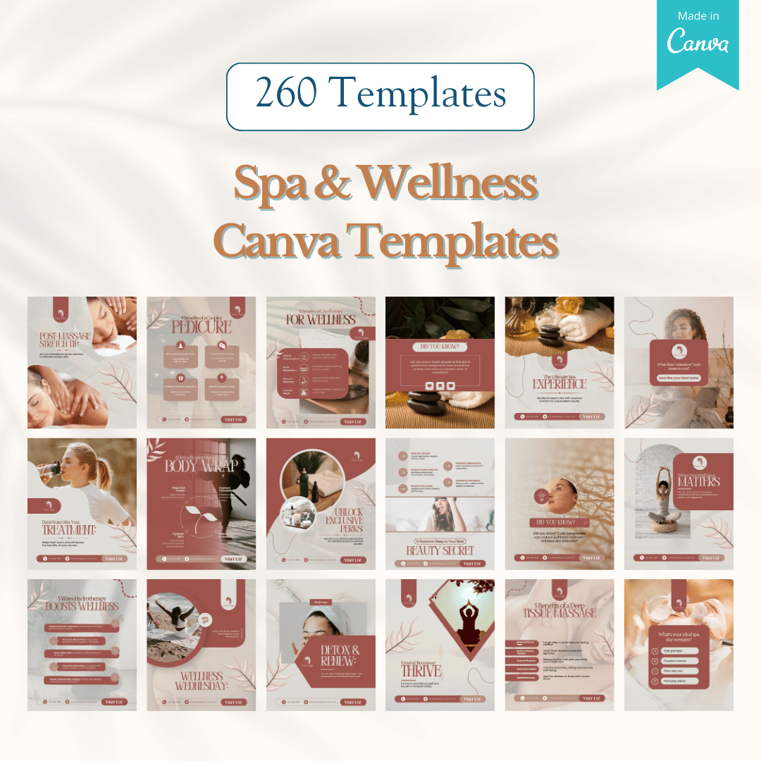 300 Spa Posts - Social Media Templates