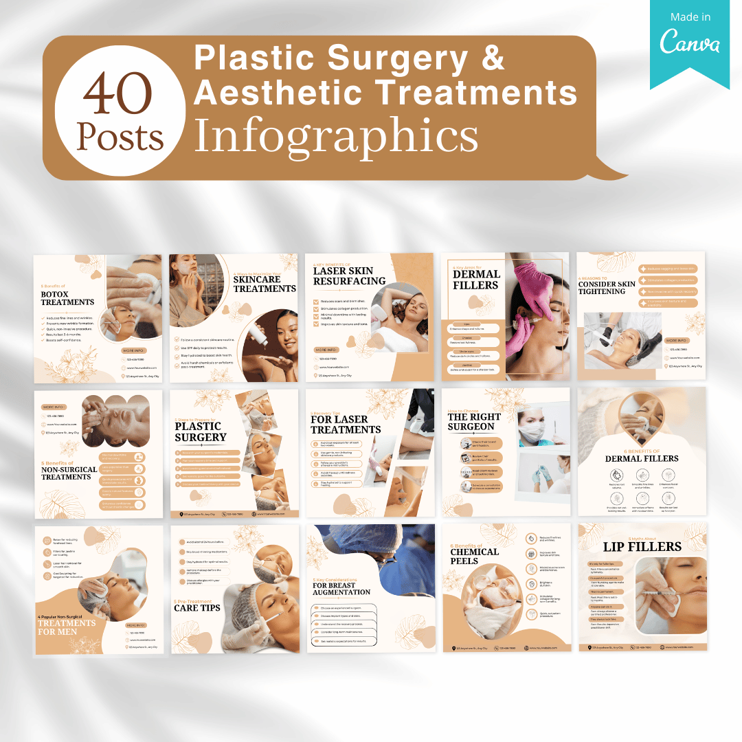 270 Plastic Surgery & Aesthetic Treatments Posts - Canva Templates