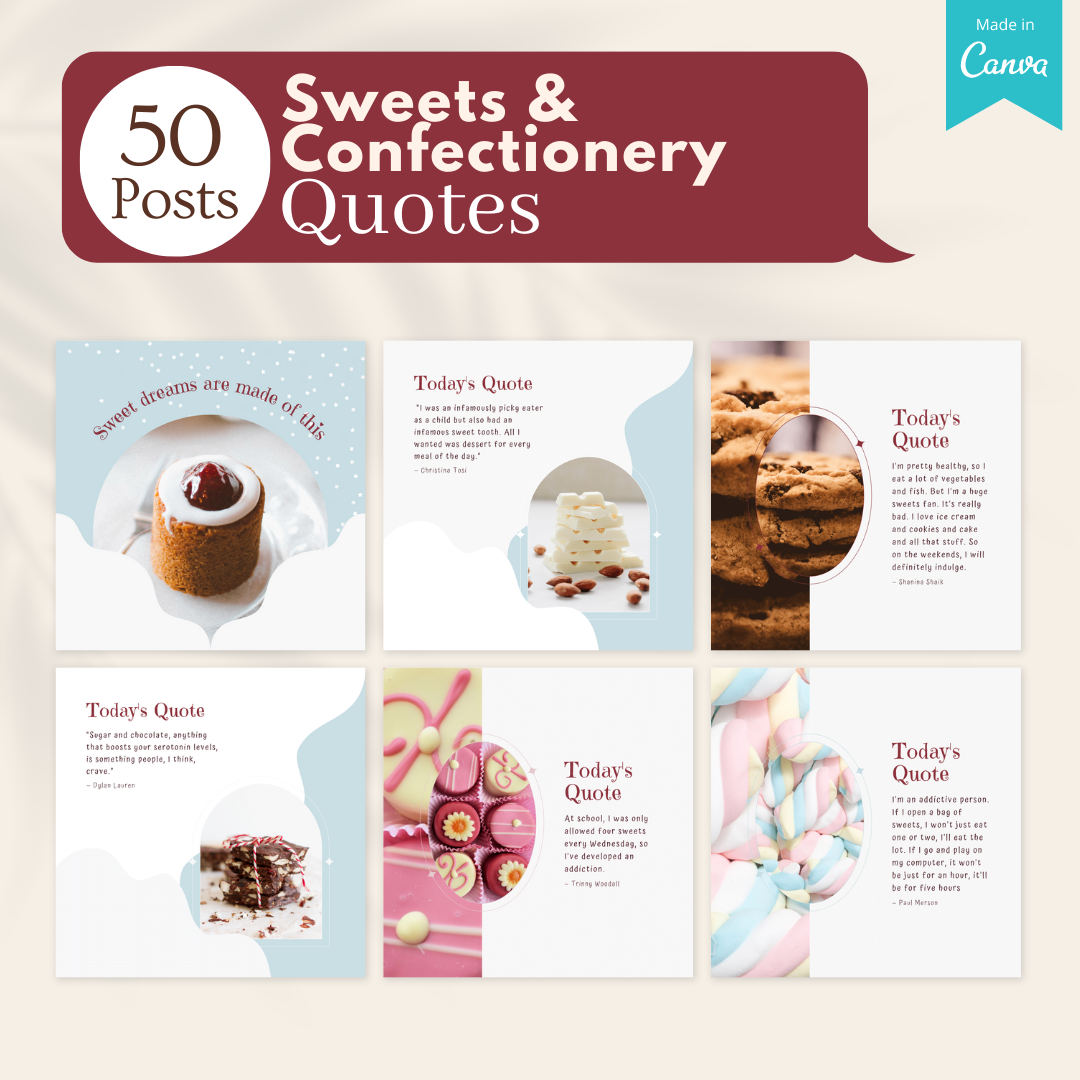 200 Sweets & Confectionery Posts - Social Media Templates