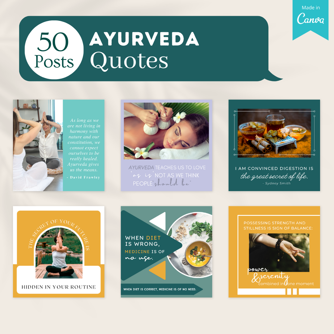 200 Ayurveda Posts - Social Media Canva Templates