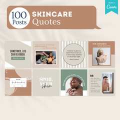 300 Skincare Posts - Social Media Canva Templates