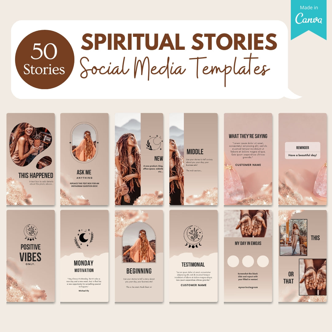 50 Spiritual Stories Canva Templates