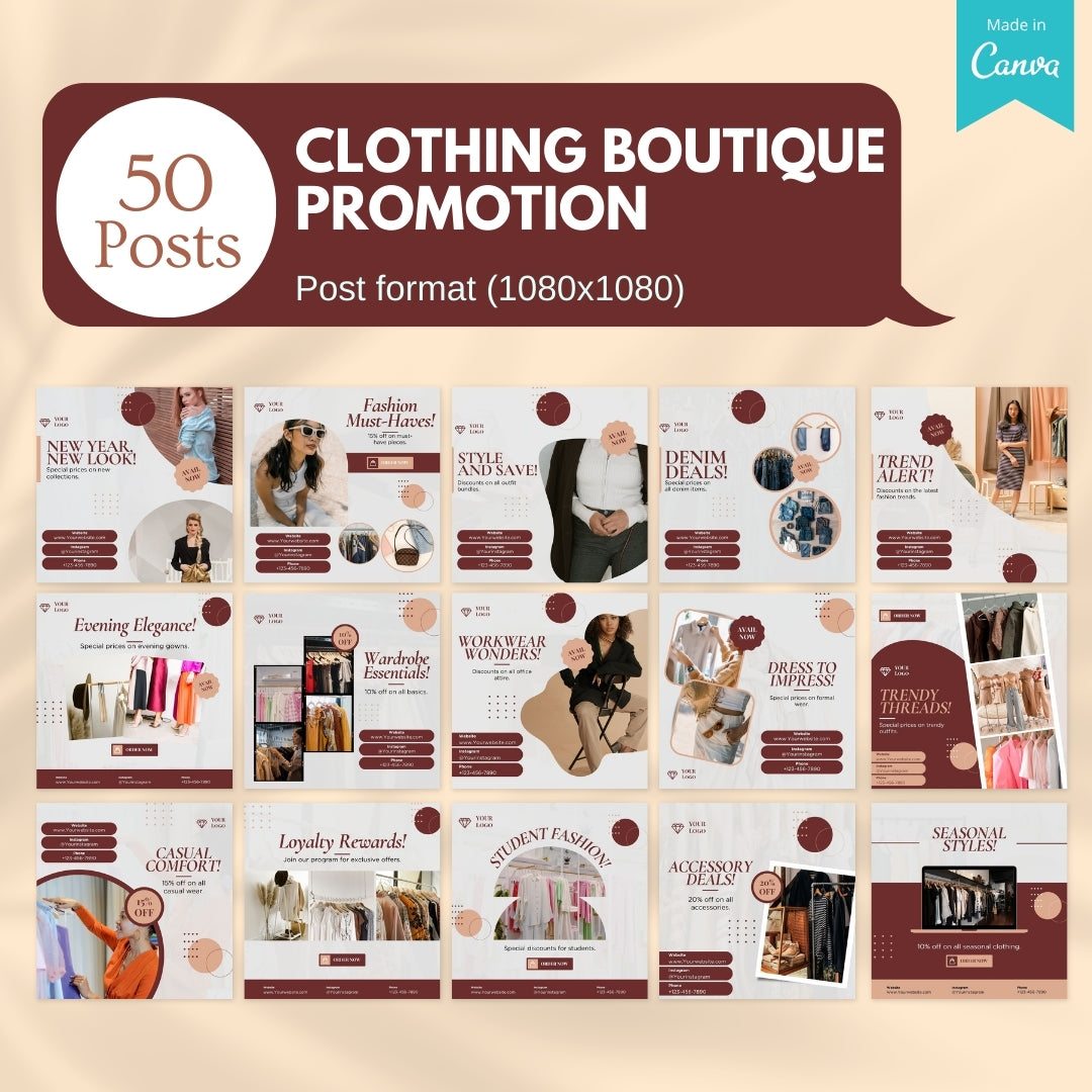 70 Clothing Boutique Promotion Canva Template –