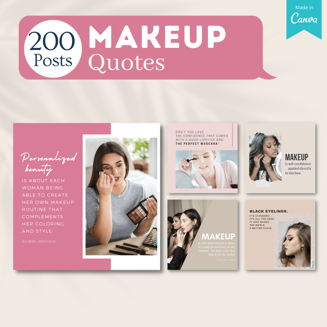 400 Makeup Posts - Social Media Canva Templates