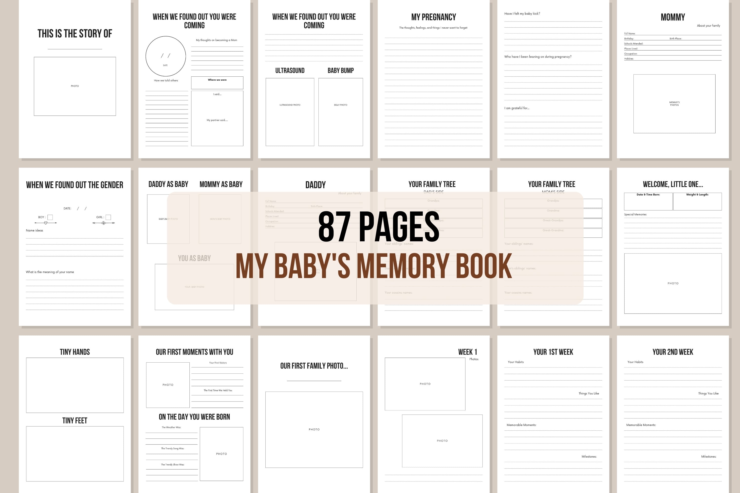 My Baby's Memory Book - 87 Pages