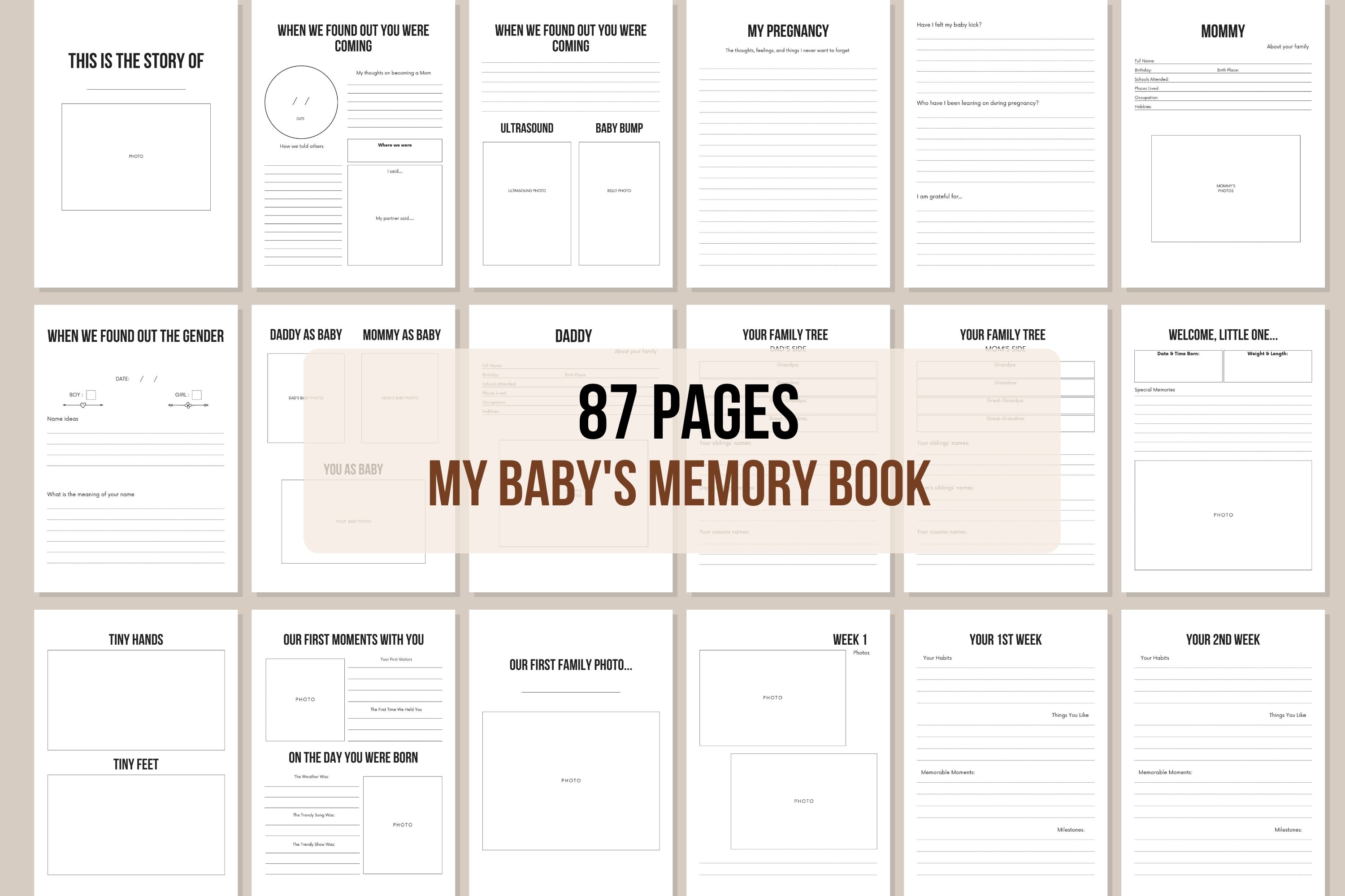 My Baby's Memory Book 87 Pages –