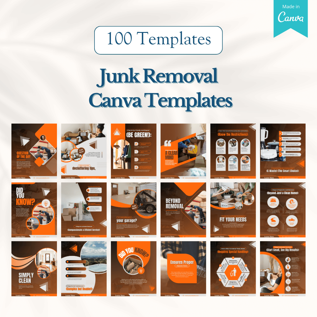 100 Junk Removal Canva Templates
