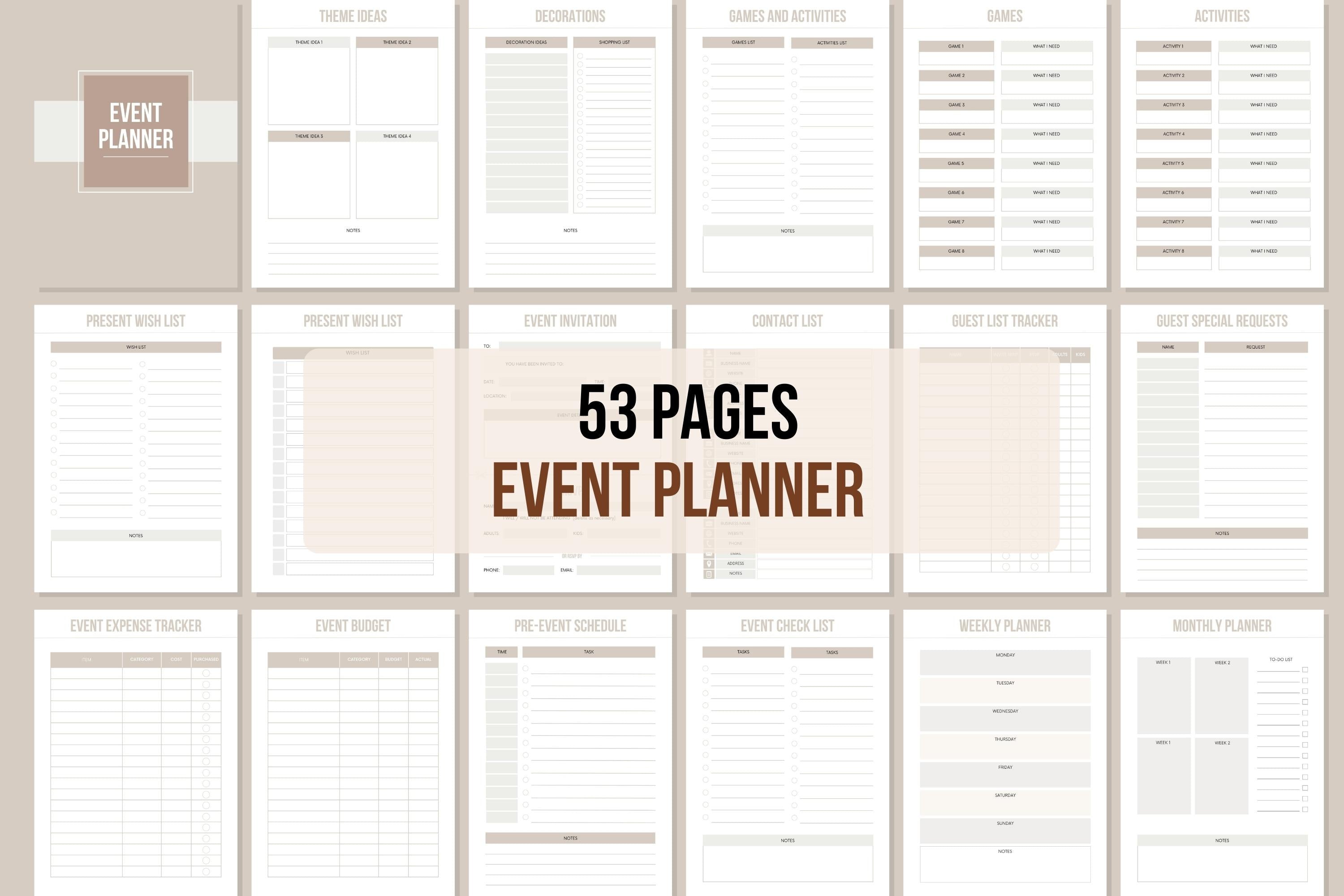 Event Planner - 53 Pages