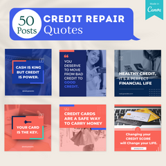 200 Credit Repair Posts - Social Media Canva Templates