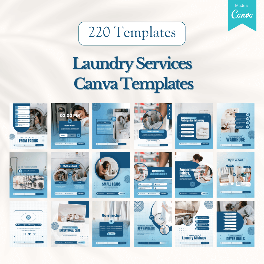220 Laundry Services Canva Templates – Viralcontent.design