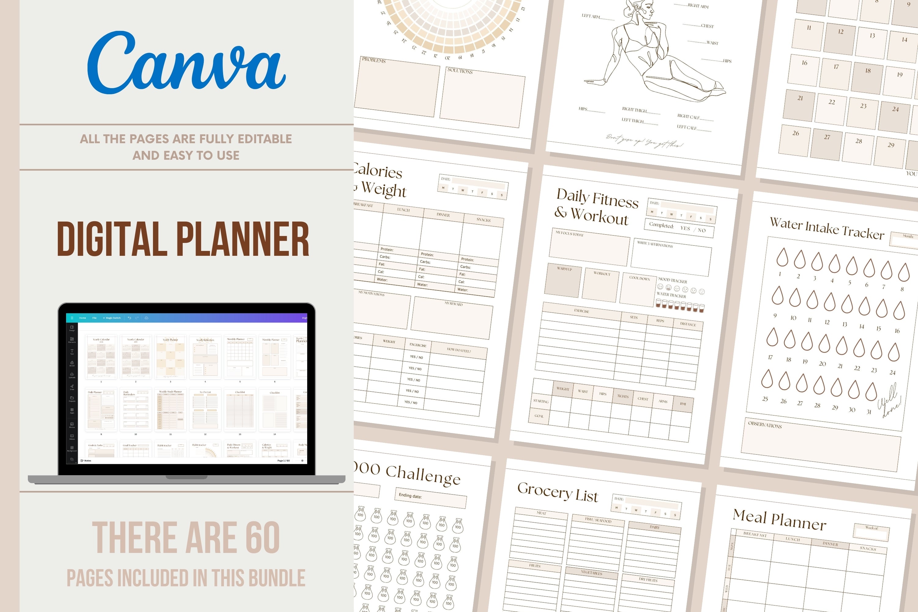 Digital Planner 2025 - 60 Pages