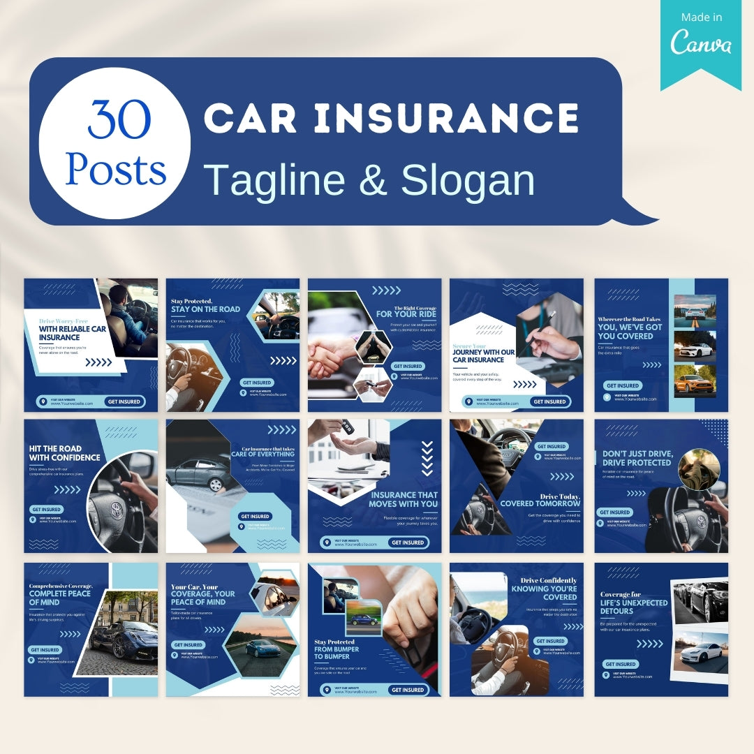 Car Insurances Templets 220 Car Insurance Canva Templates – Viralcontent.design