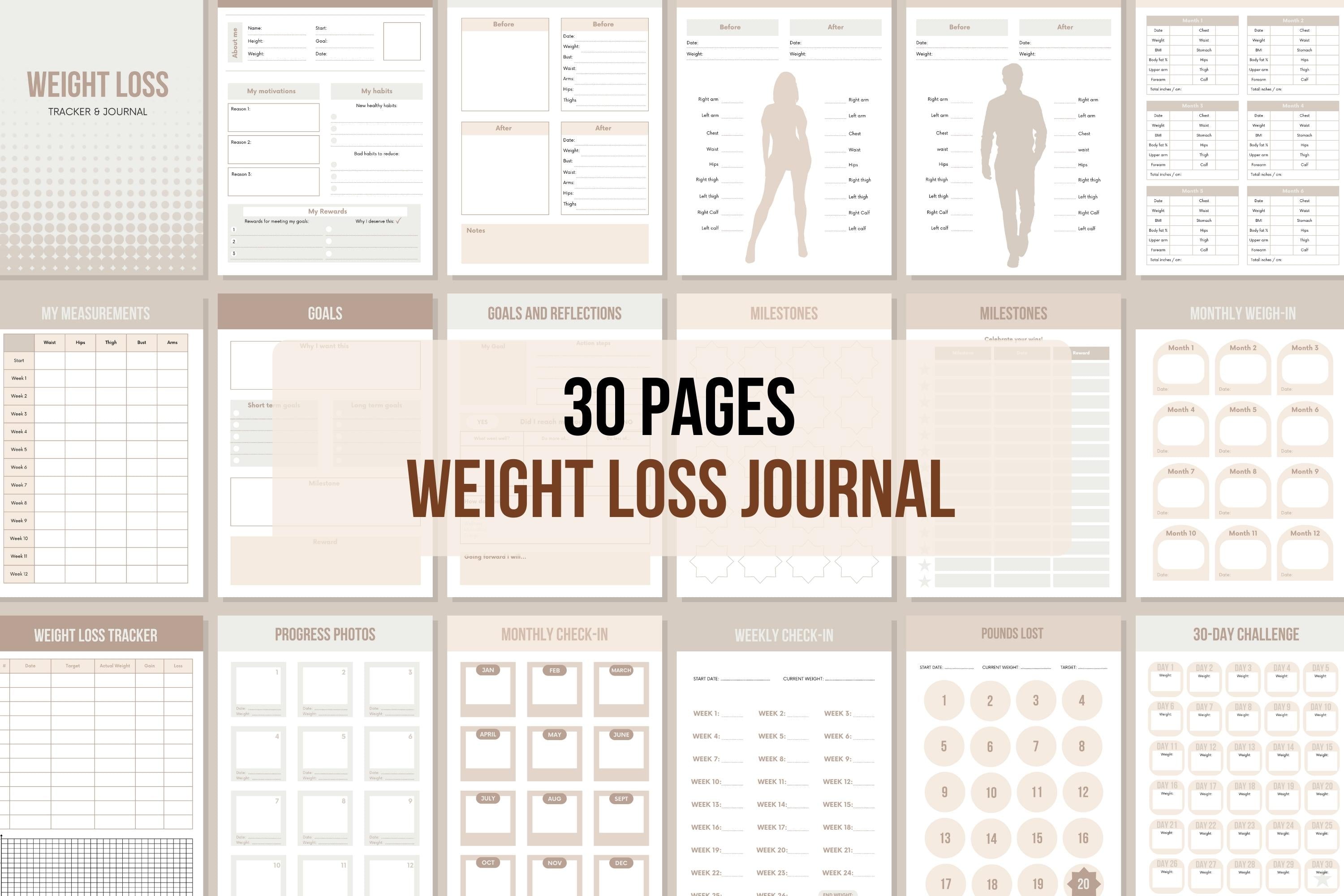 Weight Loss Journal - 30 Pages