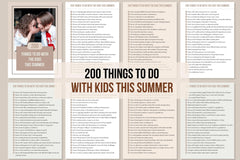 200 Things To Do With Kids This Summer - 9 Pages