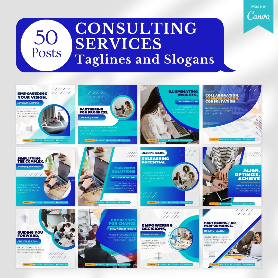 500 Consulting Services Posts - Social Media Templates