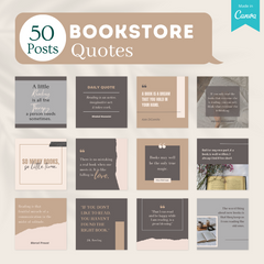 200 Bookstore Posts -  Social Media Canva Templates