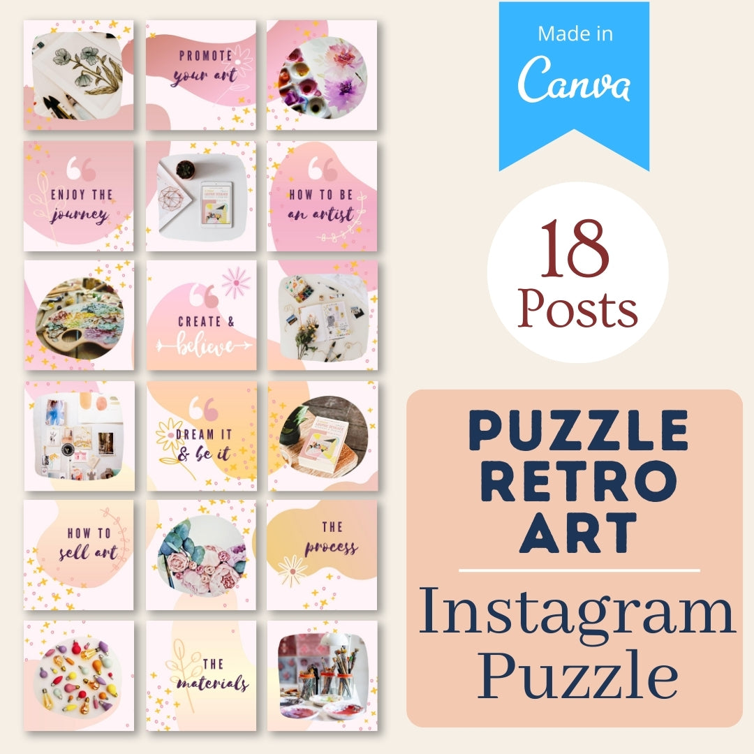 Puzzle Retro Art - Canva Templates