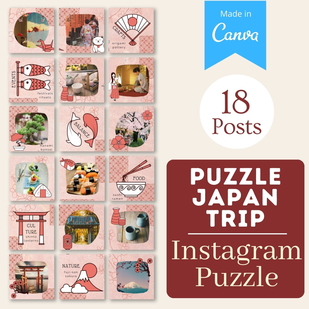 Puzzle Japan Trip - Canva Templates