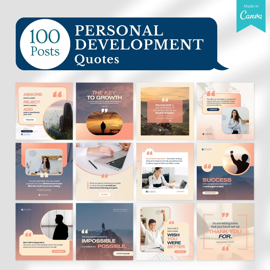 Personal Development Bundle -Social Media Templates – Viralcontent.design