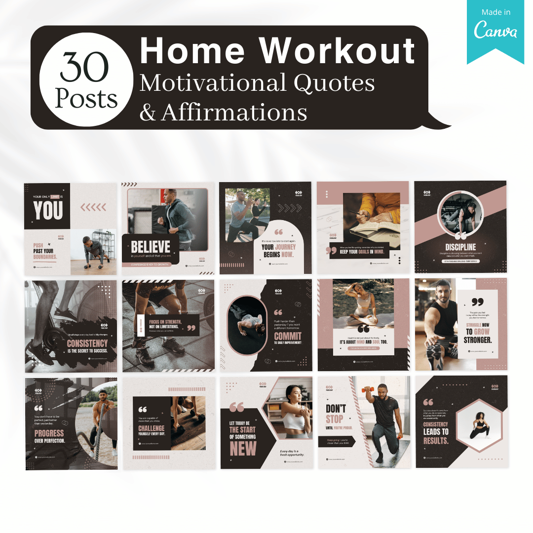 215 Home Workout Canva Templates