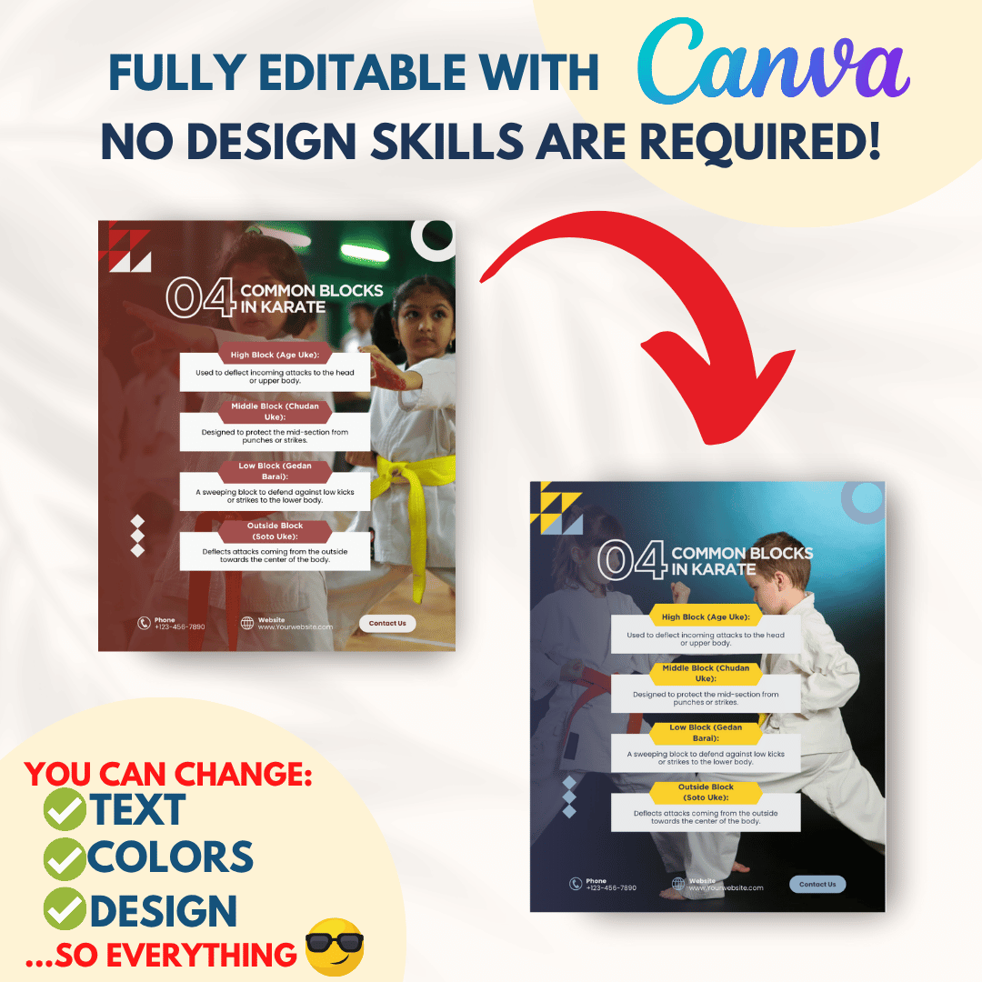 100 Martial Arts Canva Templates