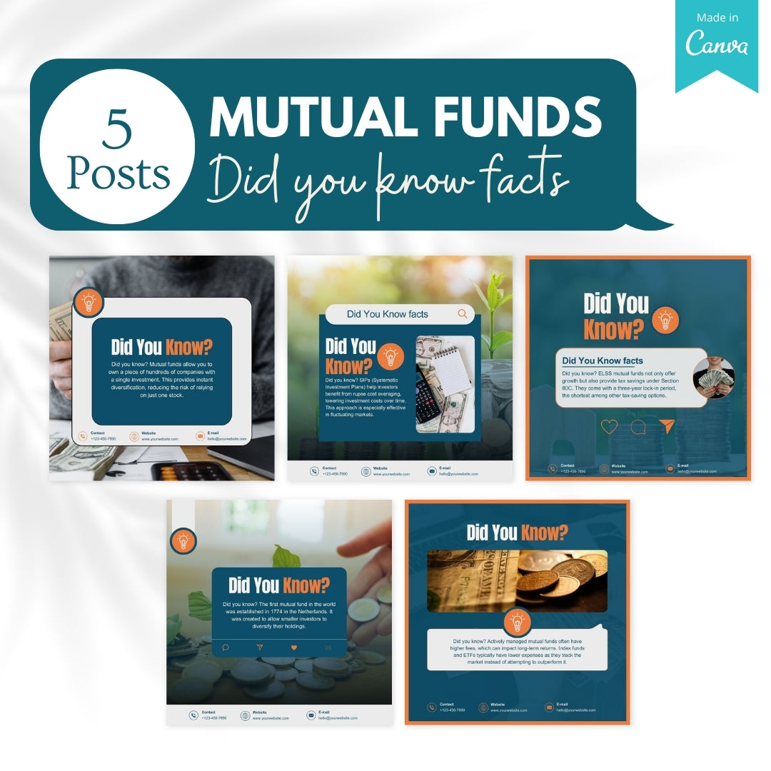 50 Mutual Funds Canva Templates