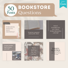 200 Bookstore Posts -  Social Media Canva Templates