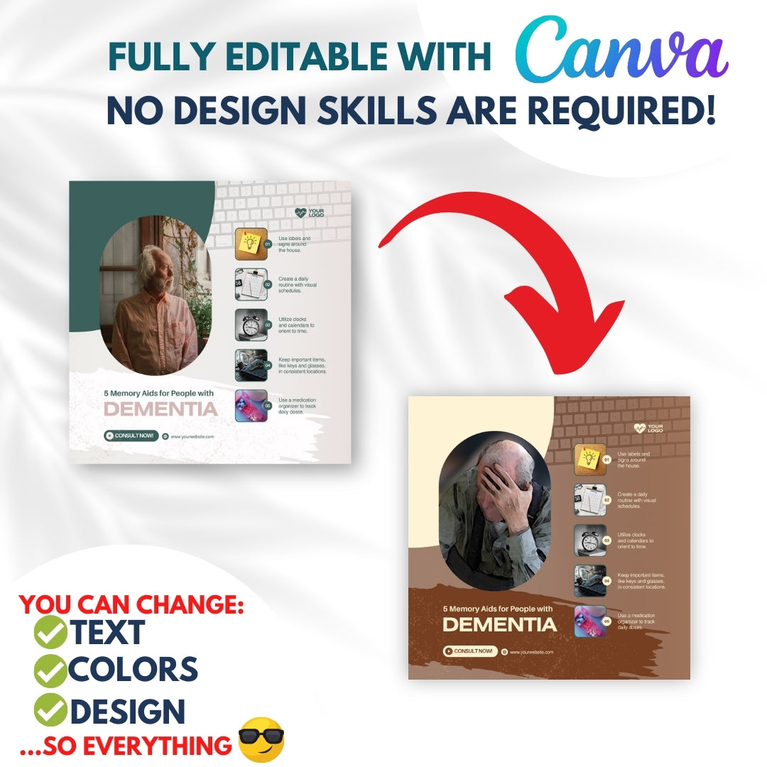 50 Alzheimer & Dementia Canva Templates