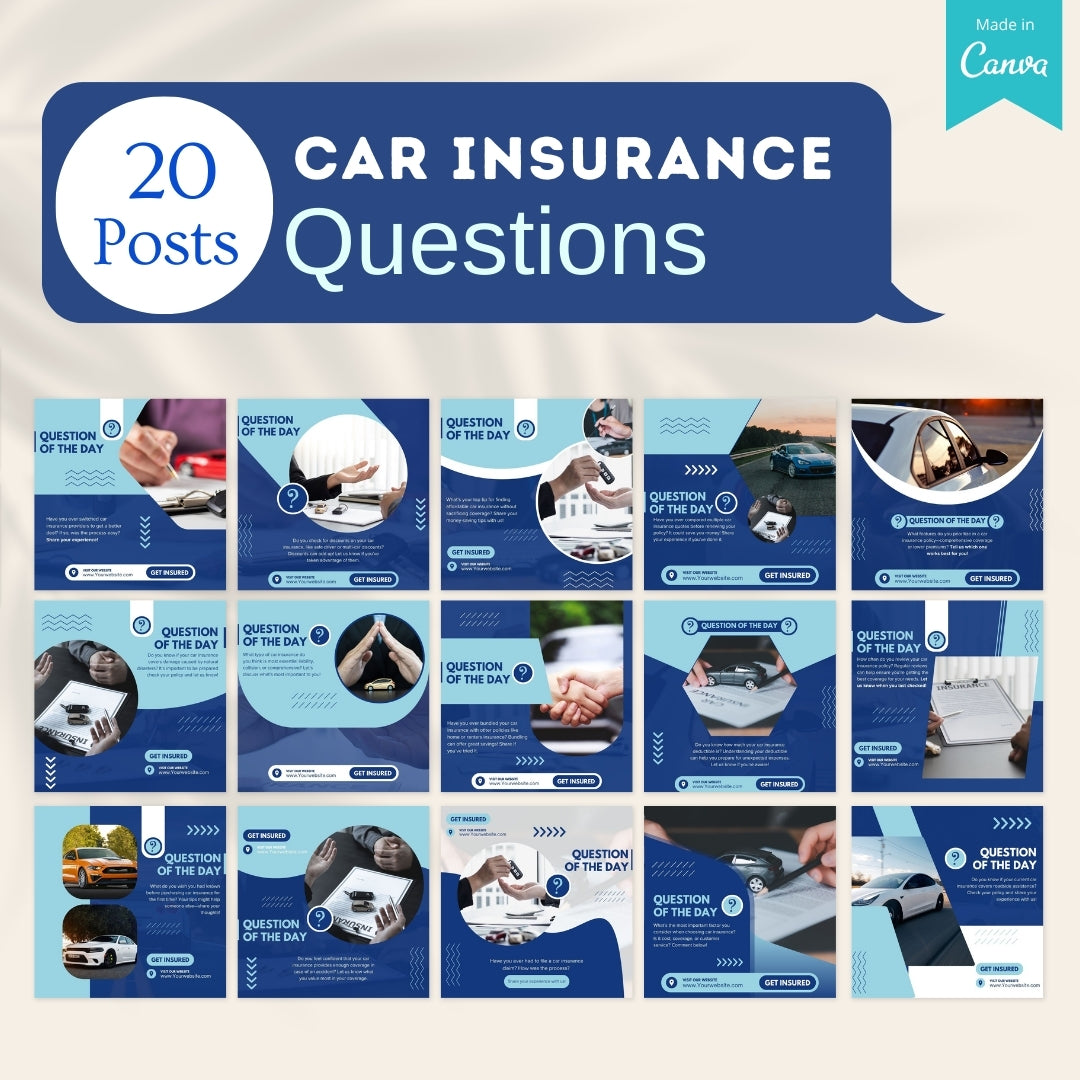 Car Insurances Templets 220 Car Insurance Canva Templates – Viralcontent.design