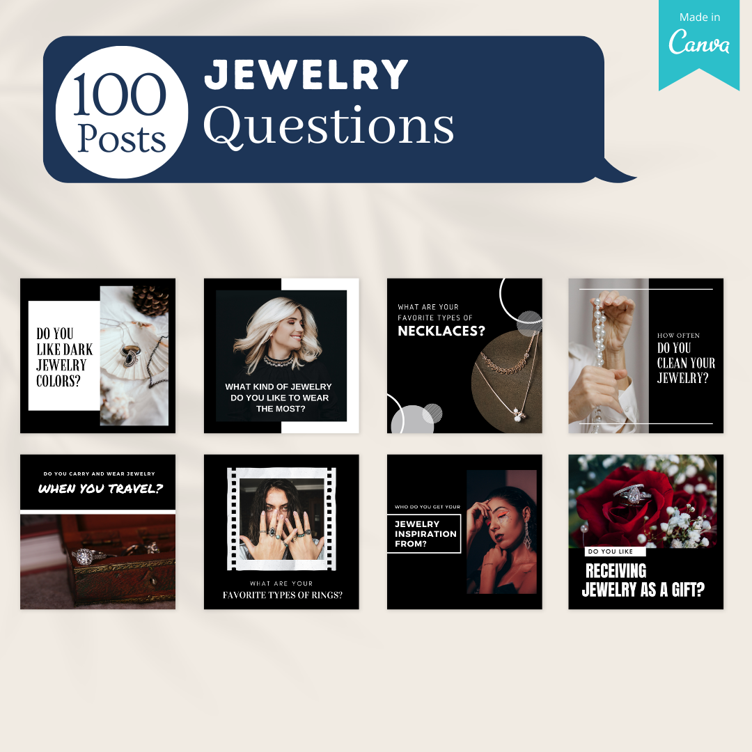 300 Jewelry Posts - Social Media Canva Templates