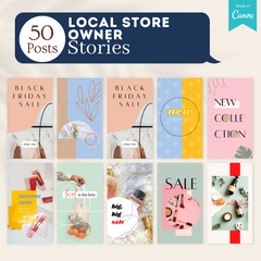 200 Local Store Owner Posts -  Social Media Templates