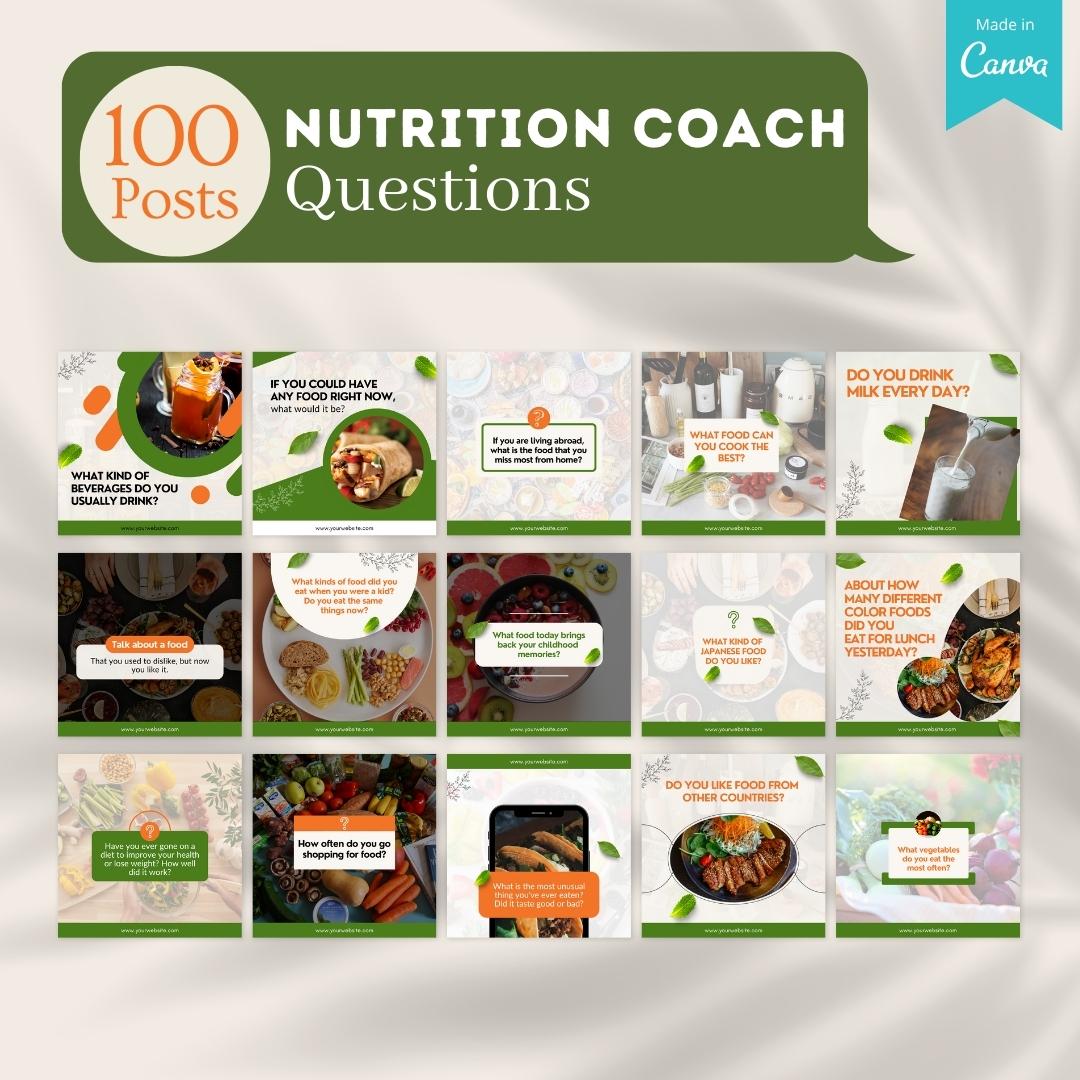 500 Nutrition Coach Posts - Social Media Templates