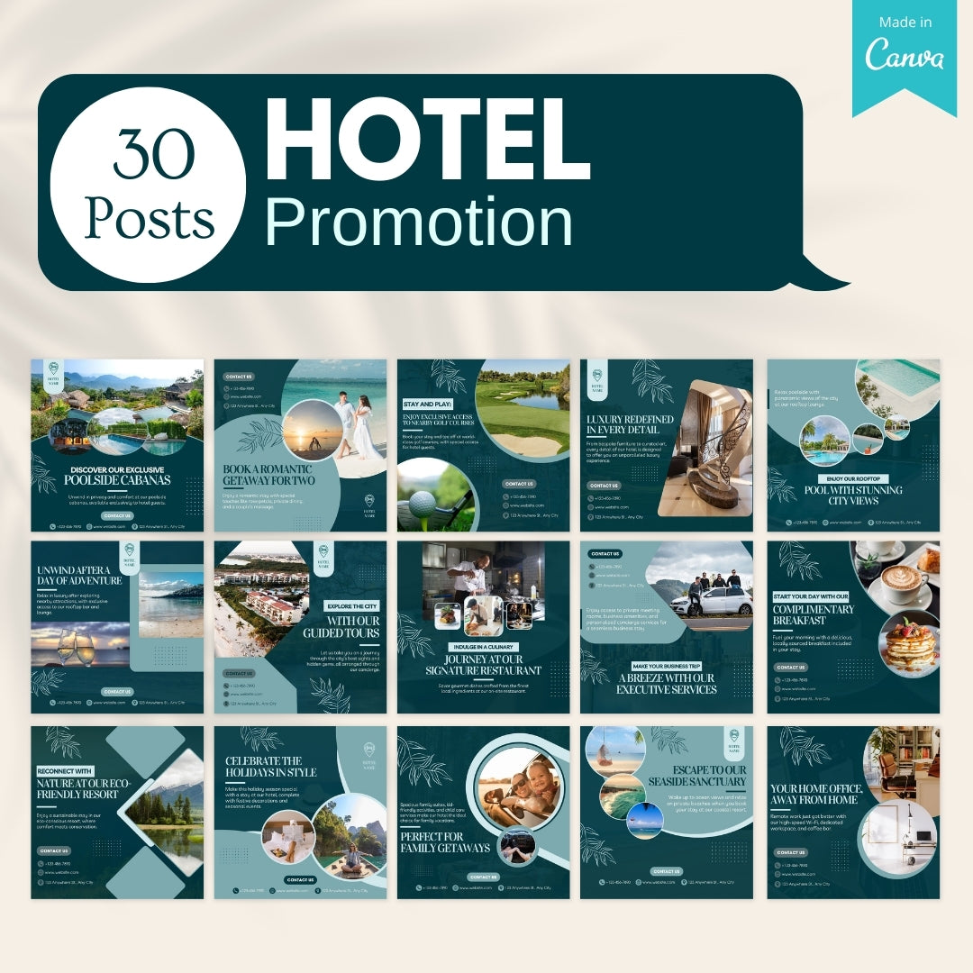 200 Hotel Canva Templates