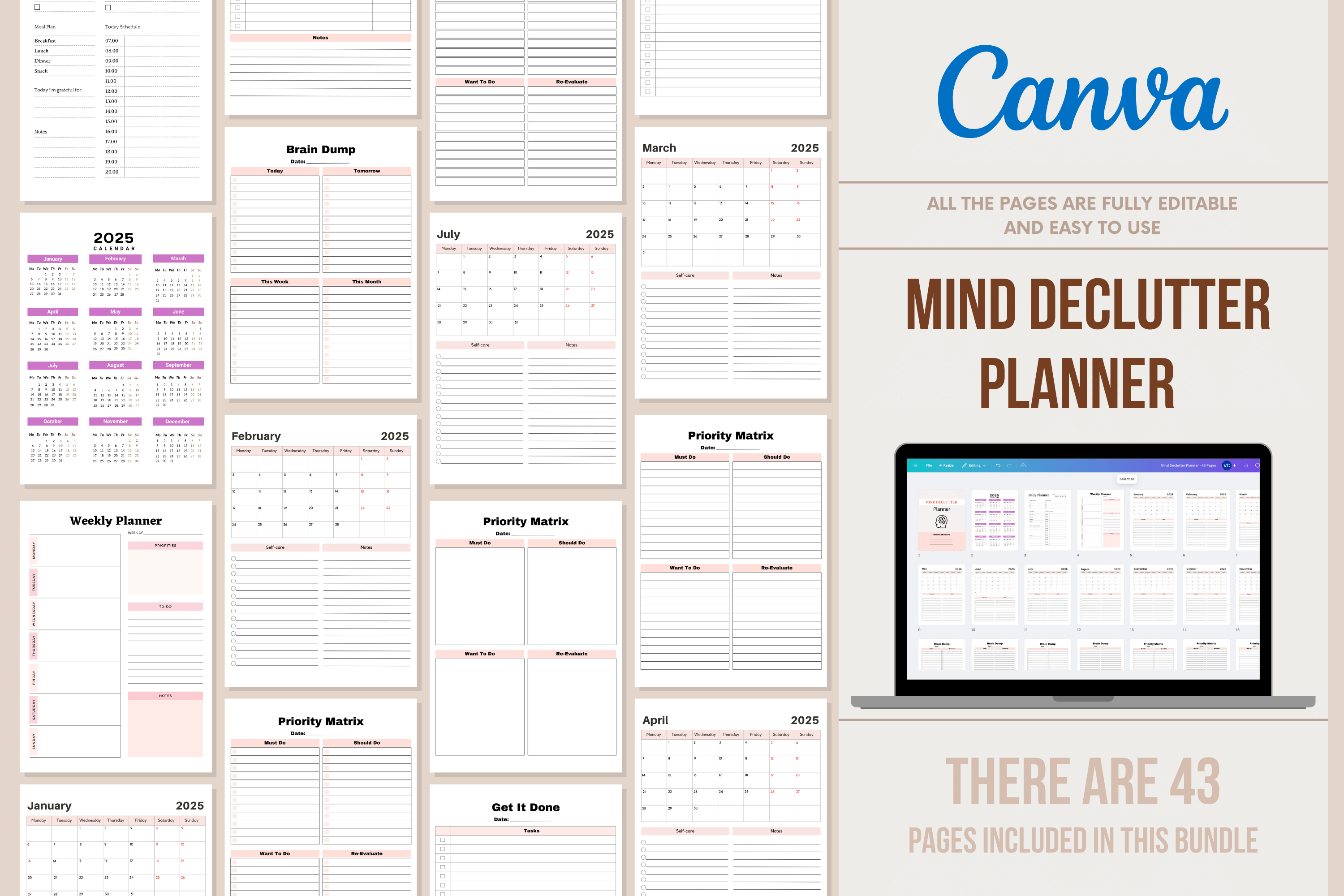 Mind Declutter Planner: 43 Pages