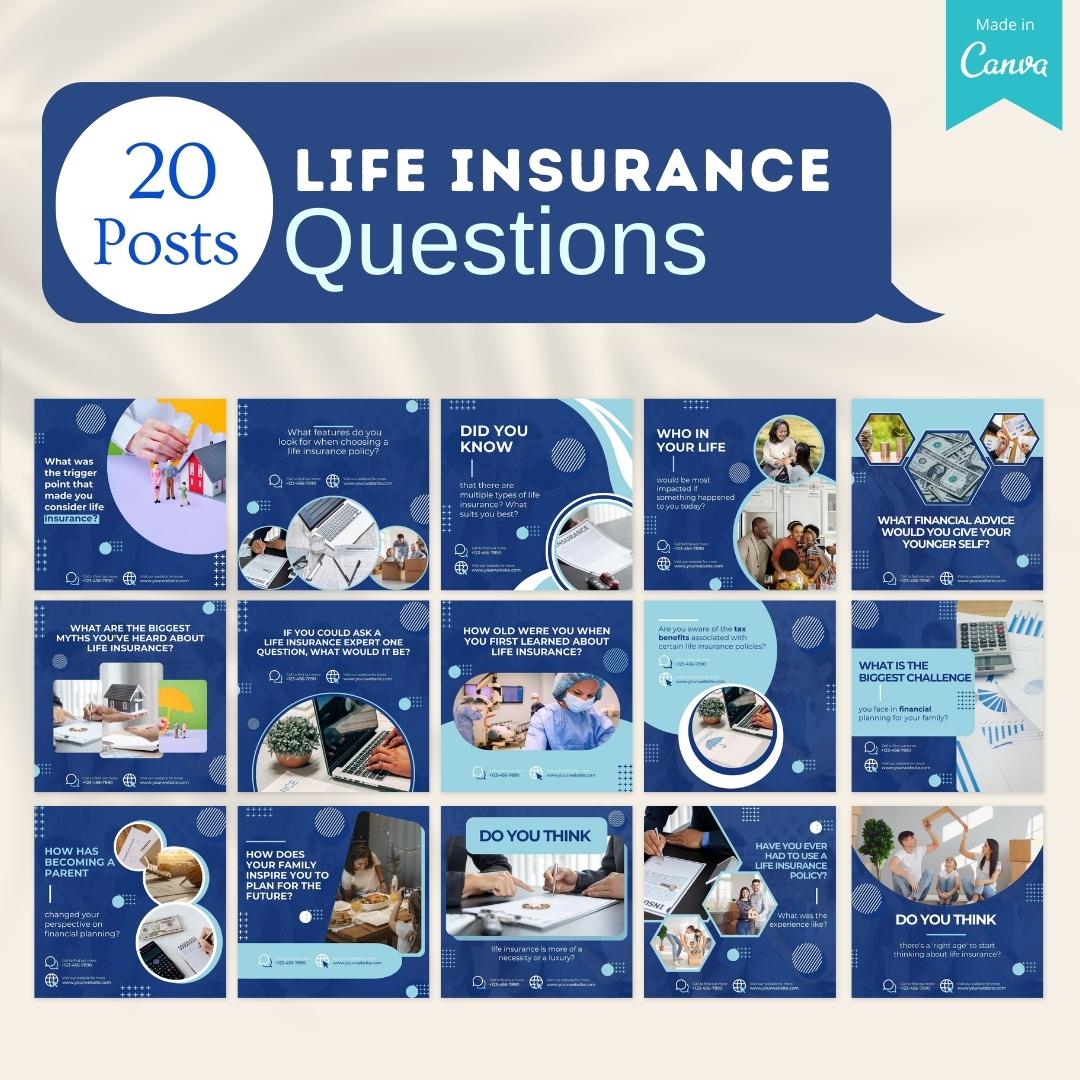 220 Life Insurance Posts - Social Media Templates – Viralcontent.design