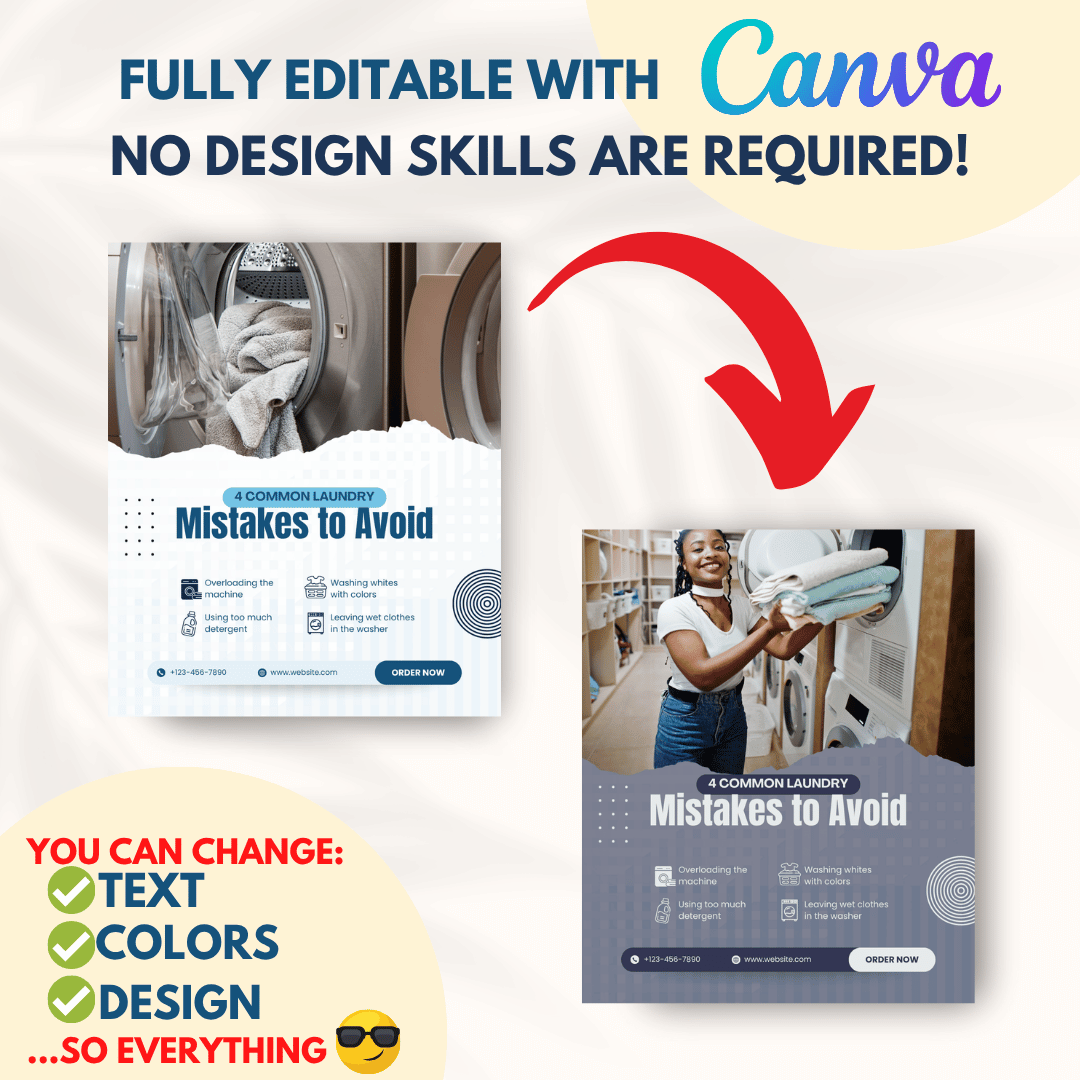 220 Laundry Services Canva Templates – Viralcontent.design
