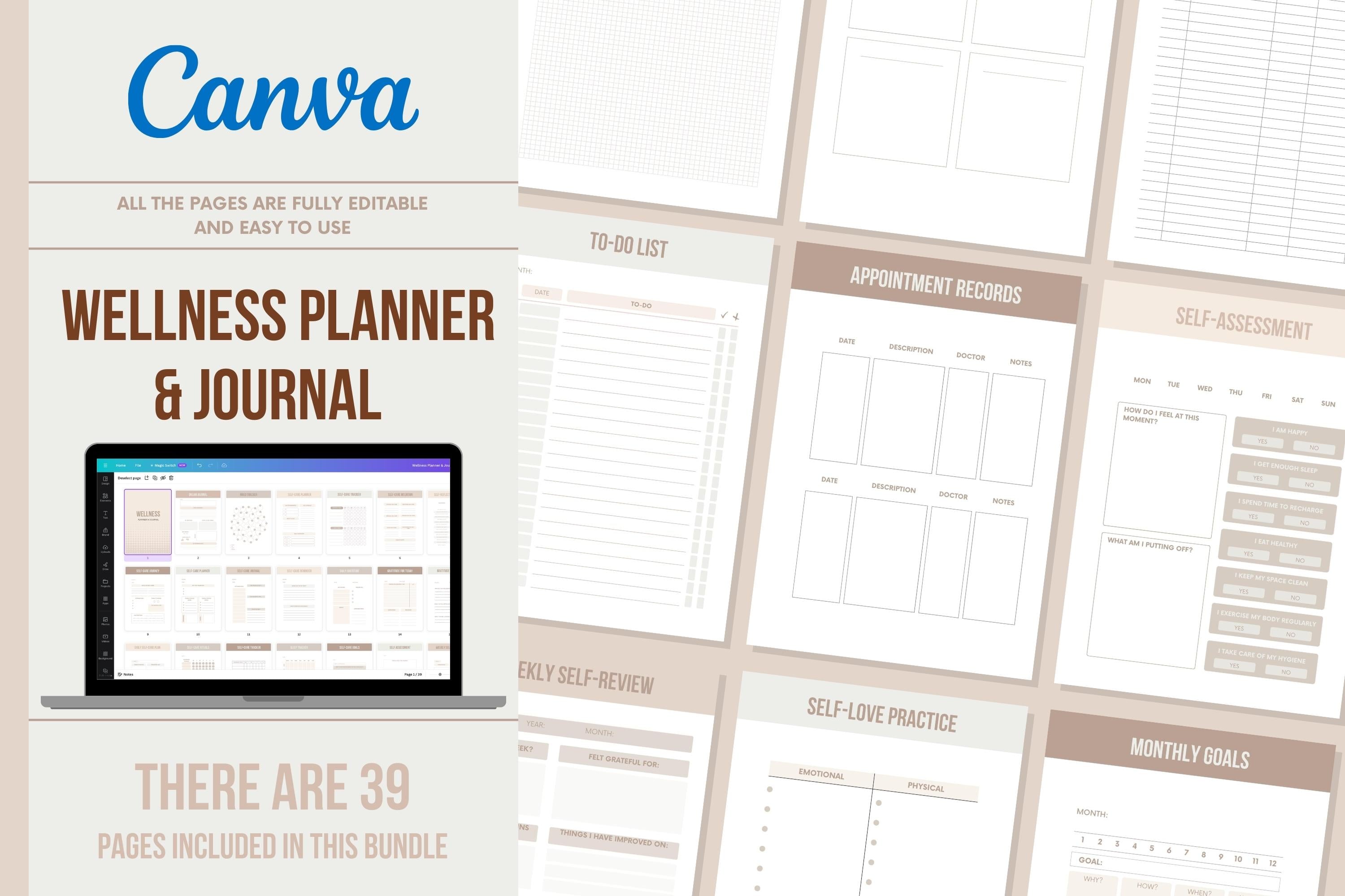 Wellness Planner & Journal - 39 Pages