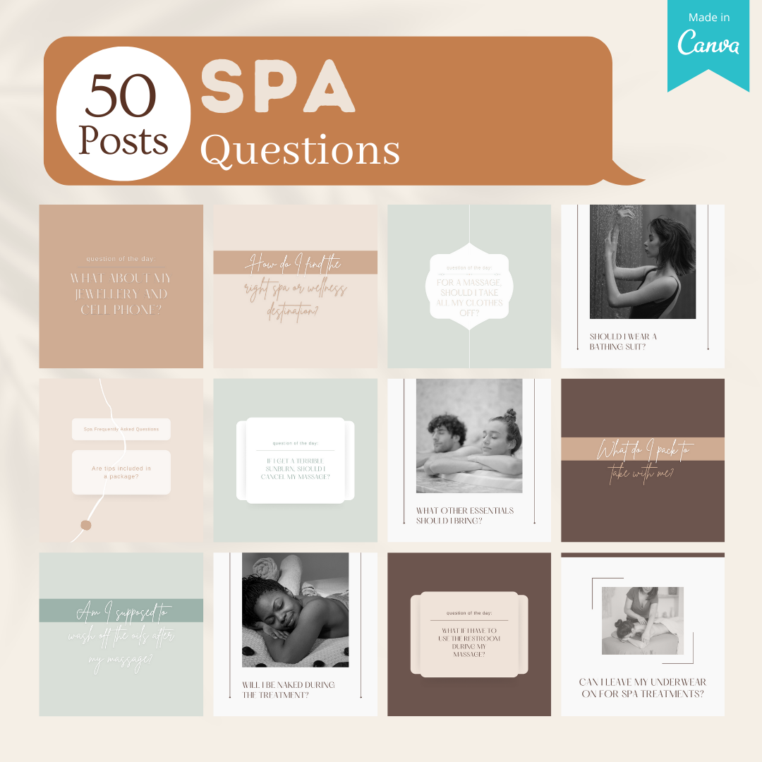 200 Spa Posts - Social Media Templates – Viralcontent.design