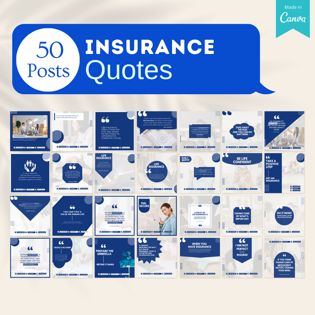 400 Insurance Posts - Social Media Templates – Viralcontent.design
