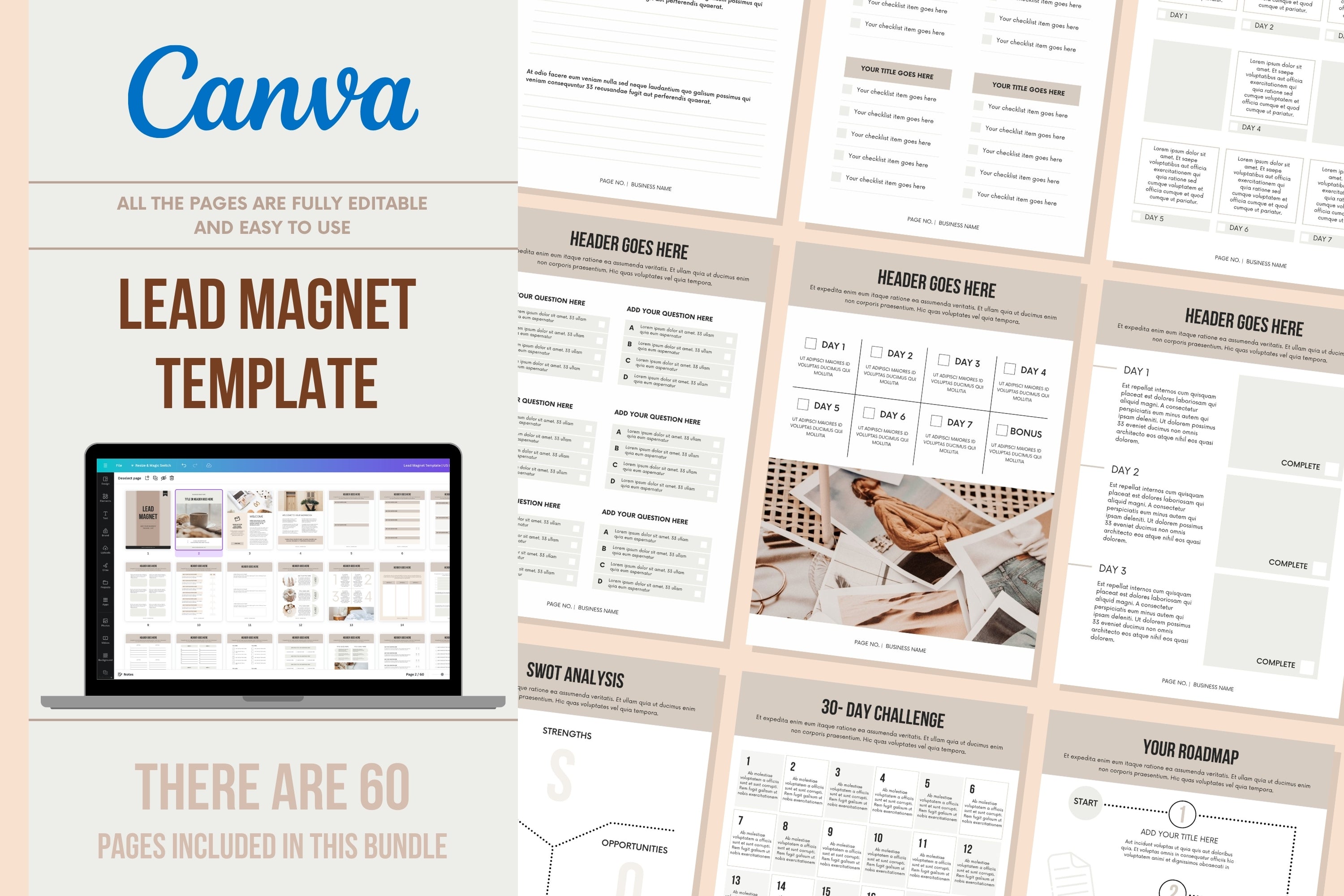 Lead Magnet Template | US Letter | 60 Pages