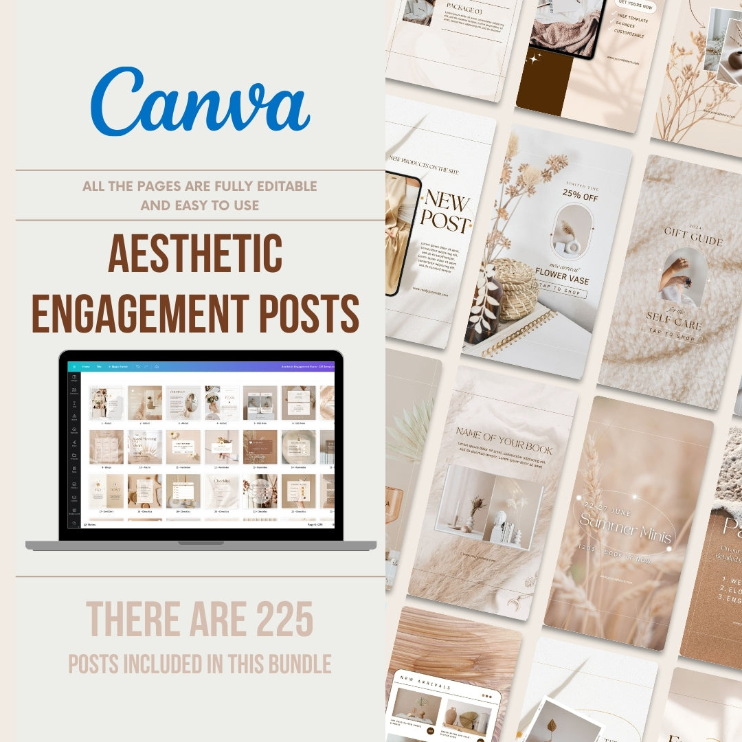 Aesthetic Engagement Posts - 225 Templates