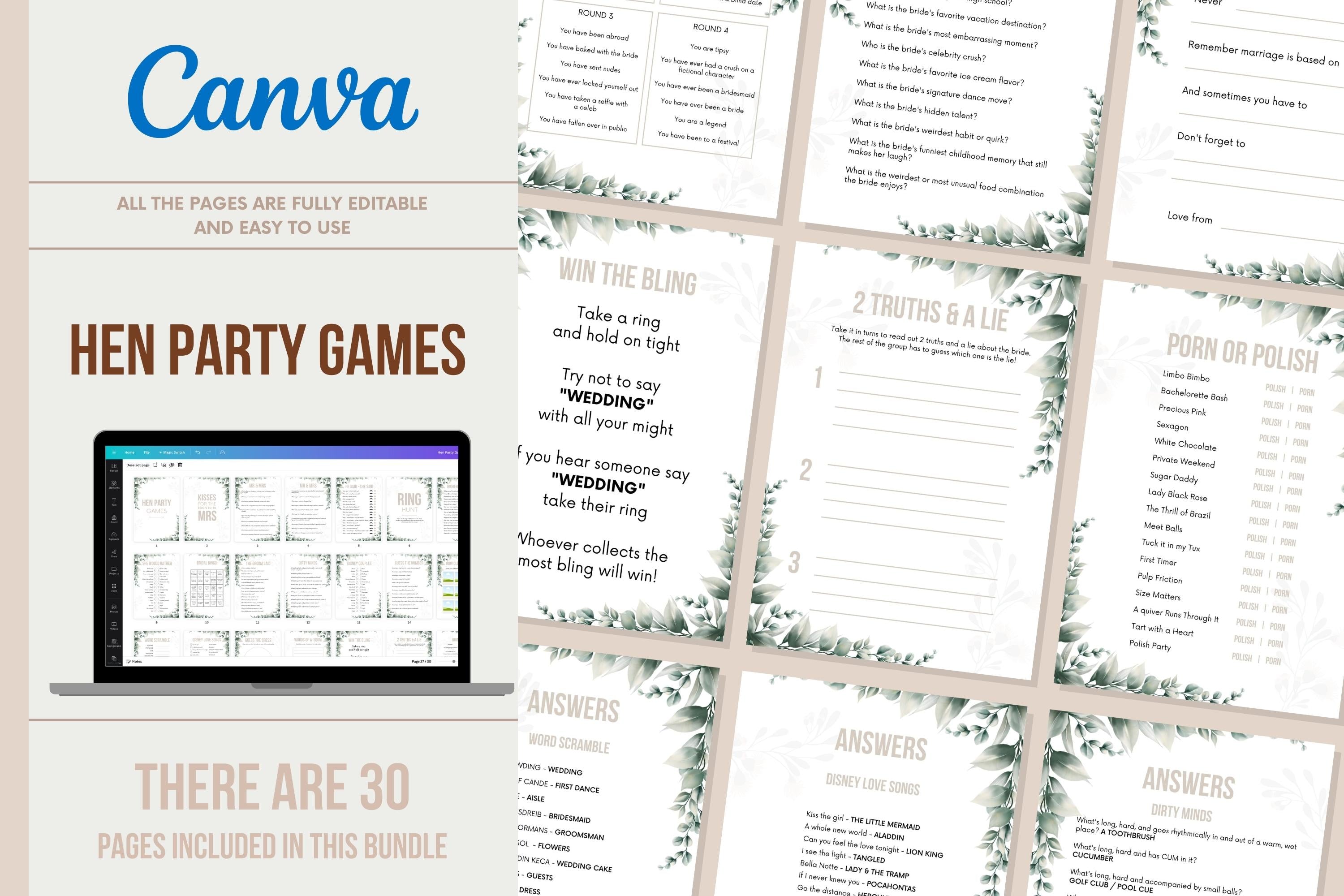 Hen Party Games - 30 pages