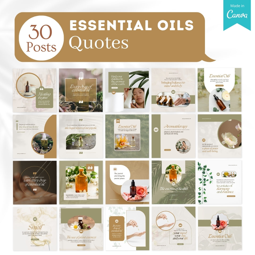 300 Essential Oils Posts -  Social Media Templates