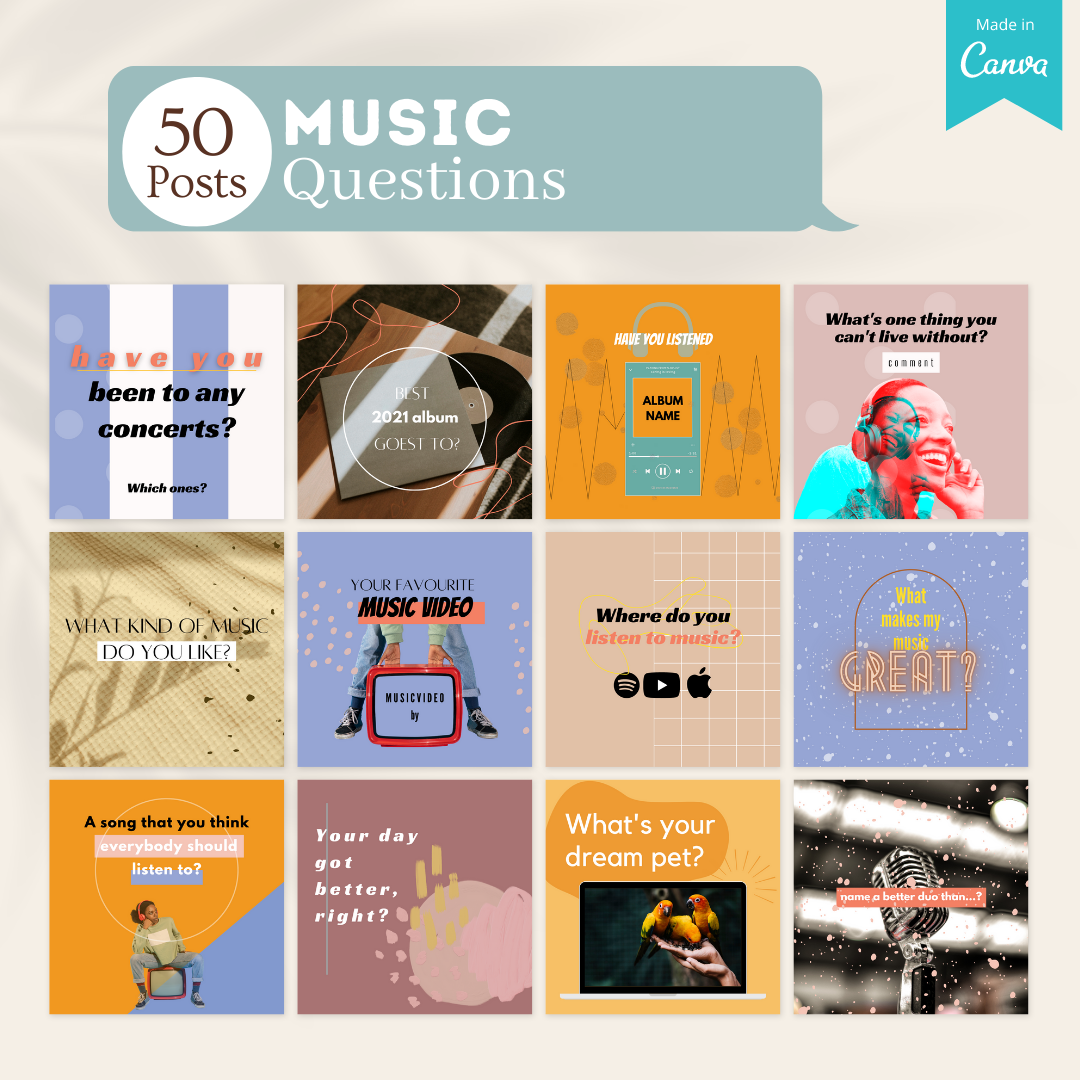 Live Music Posts 200 Music Posts - Social Media Templates – Viralcontent.design